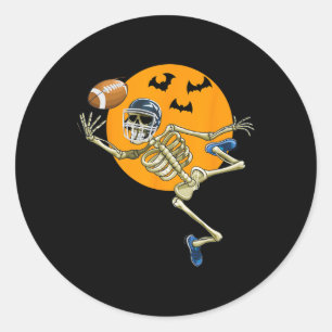 American Footll Skeleton Halloween Men Boys Footll Classic Round Sticker