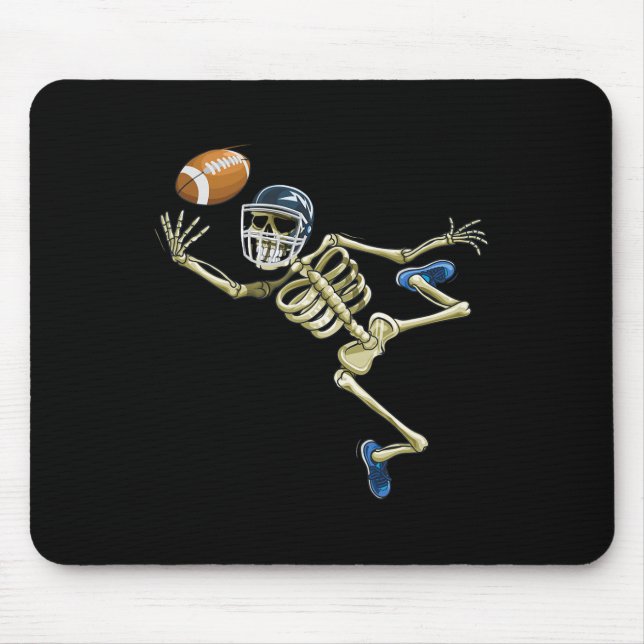 American Footll Skeleton Halloween Men Boys Footll Mouse Pad (Front)