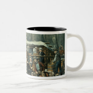 American Forest Scene - Maple Sugaring, 1856 Two-Tone Coffee Mug