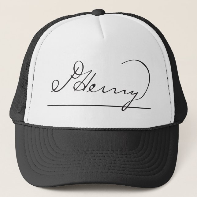 American Founding Father Patrick Henry's Signature Trucker Hat (Front)