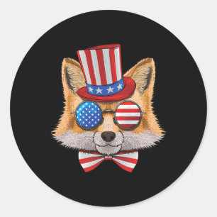 American Fox USA Uncle Sam Hat 289 Classic Round Sticker
