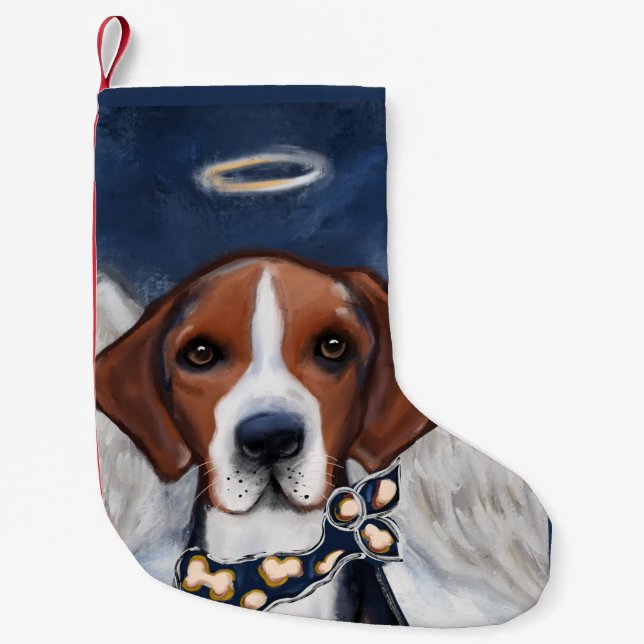 American Foxhound Angel Small Christmas Stocking (Front)