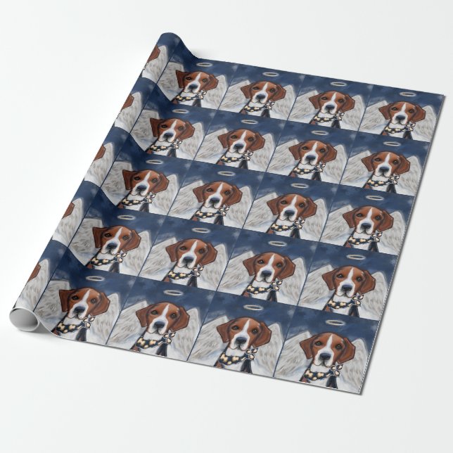 American Foxhound Angel Wrapping Paper (Unrolled)