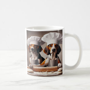 American Foxhound Bakers Making Dough Brown White Coffee Mug