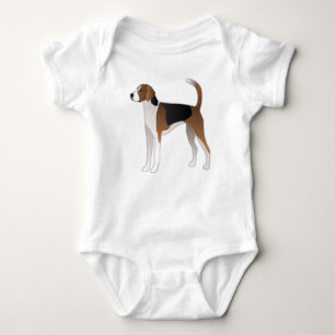 American Foxhound Basic Dog Breed Illustration Baby Bodysuit
