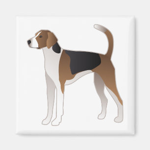 American Foxhound Basic Dog Breed Illustration Magnet