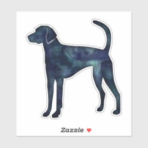 American Foxhound Black Watercolor Silhouette