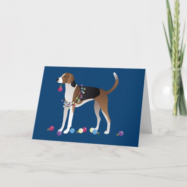 American Foxhound Christmas Design Holiday Card (Front)