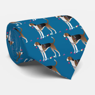 American Foxhound Christmas Design Tie