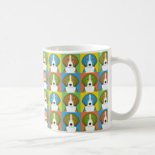 American Foxhound Dog Cartoon Pop-Art Coffee Mug