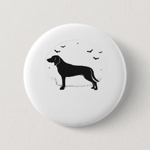 American Foxhound Dog – Halloween Moon Silhouette 6 Cm Round Badge
