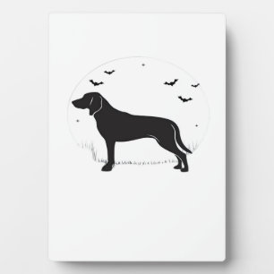 American Foxhound Dog � Halloween Moon Silhouette Plaque