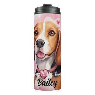 American Foxhound Dog Is My Valentine Personalized Thermal Tumbler