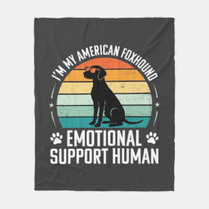 American Foxhound Emotional Support Human Dog Fleece Blanket