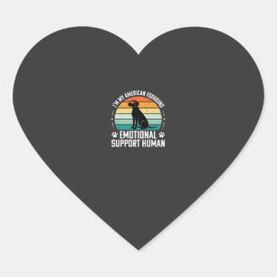 American Foxhound Emotional Support Human Dog Heart Sticker