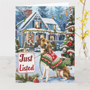 American Foxhound Festive Humour Realtor Christmas Card