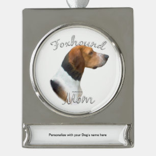 American Foxhound Mum 2 Silver Plated Banner Ornament