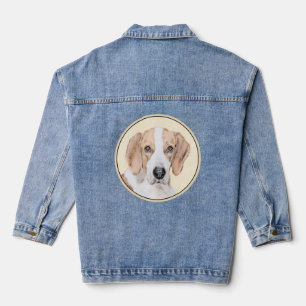 American Foxhound Painting - Cute Original Dog Art Denim Jacket