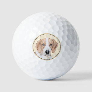 American Foxhound Painting - Cute Original Dog Art Golf Balls