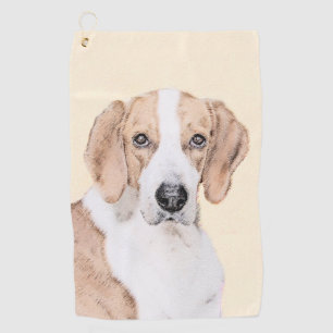 American Foxhound Painting - Cute Original Dog Art Golf Towel