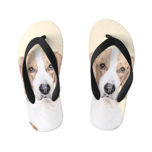 American Foxhound Painting - Cute Original Dog Art Kid's Thongs