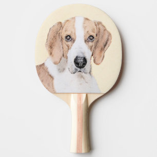 American Foxhound Painting - Cute Original Dog Art Ping Pong Paddle