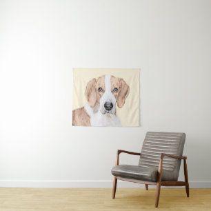 American Foxhound Painting - Cute Original Dog Art Tapestry