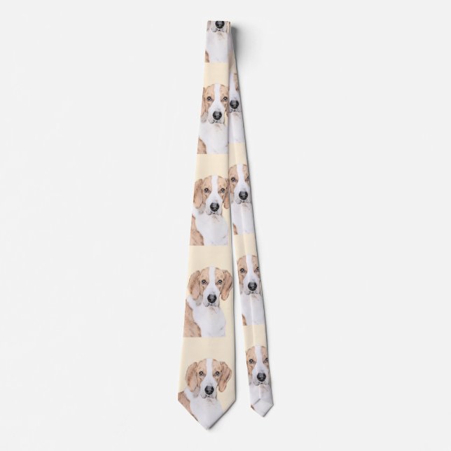 American Foxhound Painting - Cute Original Dog Art Tie (Front)