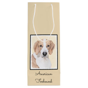 American Foxhound Painting - Cute Original Dog Art Wine Gift Bag