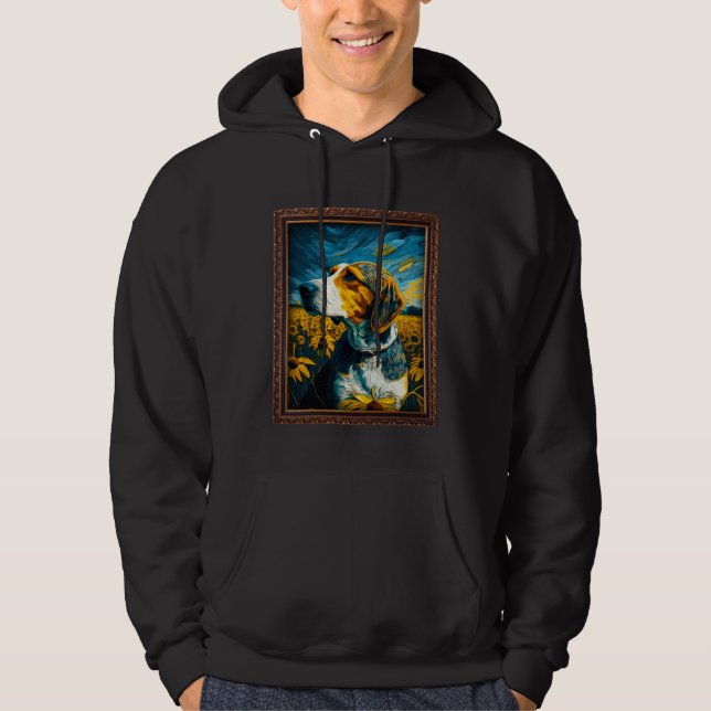 American Foxhound Painting Sunflower Flower Mom Wo Hoodie (Front)