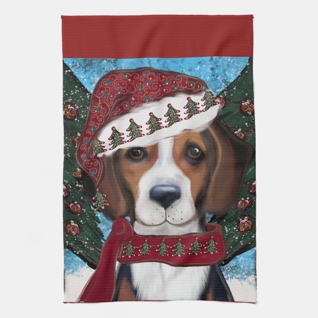 American Foxhound  Tea Towel (Vertical)
