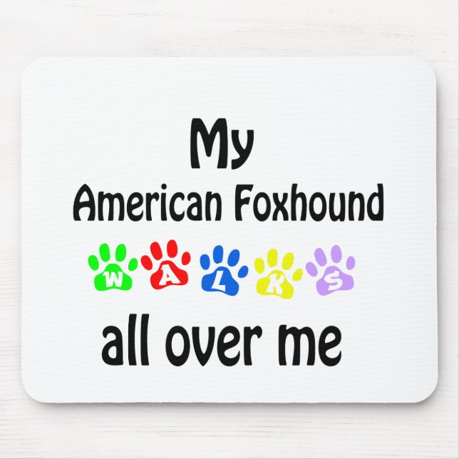 American Foxhound Walks Design Mouse Pad (Front)