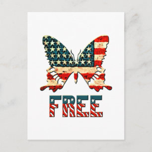 American Freedom Butterfly Postcard