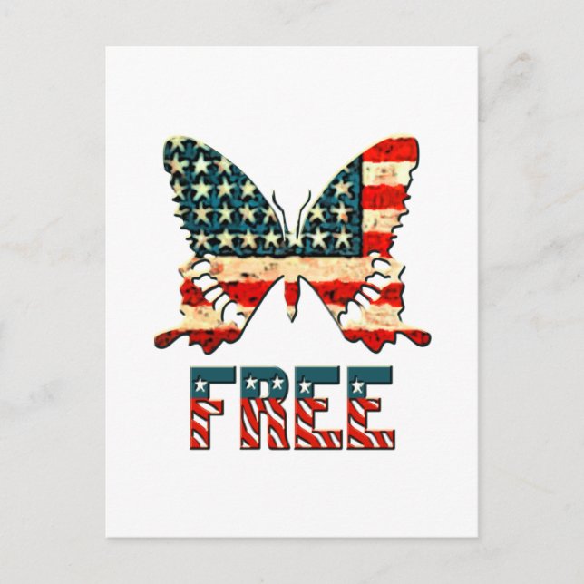 American Freedom Butterfly Postcard (Front)