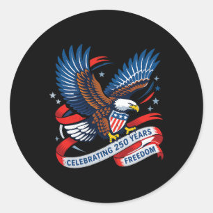 American Freedom Eagle 250 Years 1776 2026  Classic Round Sticker