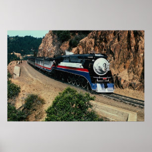American Freedom Train 4449 at Cape Horn, Californ Poster
