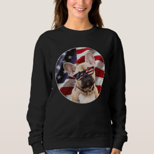 American Frenchie Dog  USA Flag Sweatshirt