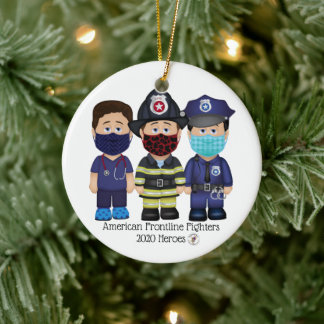 American Frontline Fighters Men Ceramic Ornament