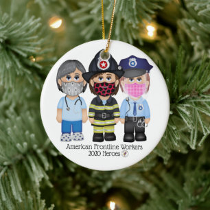 American Frontline Fighters Women 2 Ceramic Ornament