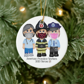 American Frontline Fighters Women 2 Ceramic Ornament