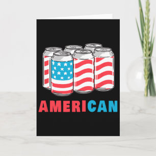 American Funny 4th Of July Beer Patriotic Usa Flag Card