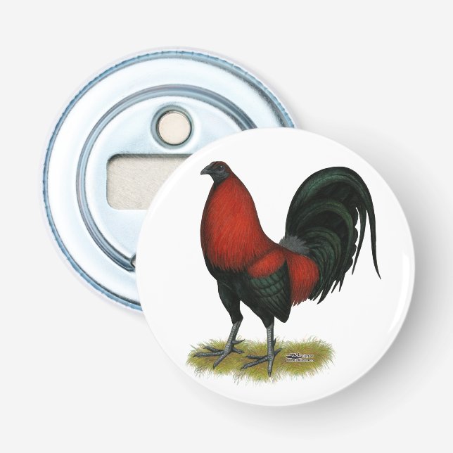 American Game BB Black Red Rooster Bottle Opener (Front)