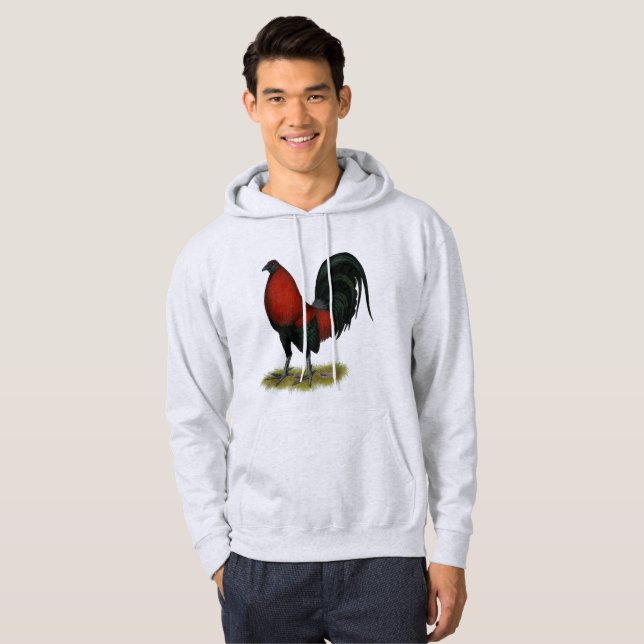 American Game BB Black Red Rooster Hoodie (Front Full)