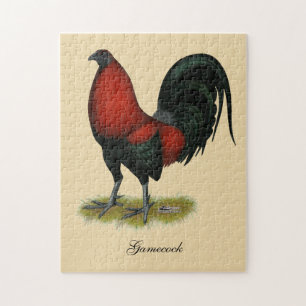 American Game BB Black Red Rooster Jigsaw Puzzle
