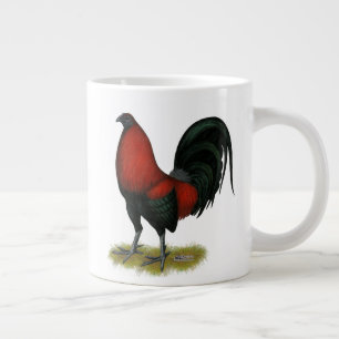 American Game BB Black Red Rooster Large Coffee Mug