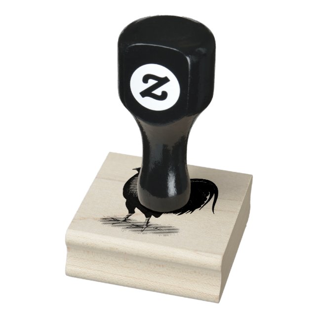 American Game BB Black Red Rooster Rubber Stamp (Stamp)