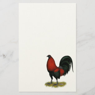 American Game BB Black Red Rooster Stationery