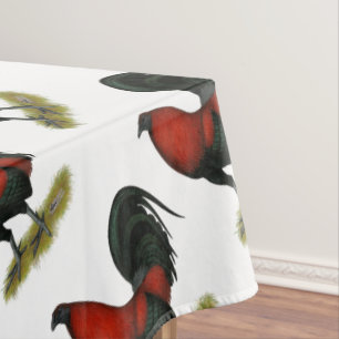 American Game BB Black Red Rooster Tablecloth