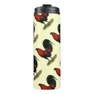 American Game BB Black Red Rooster Thermal Tumbler