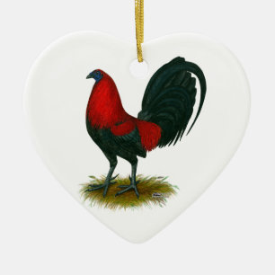 American Gamecock: Brown Red Ceramic Ornament
